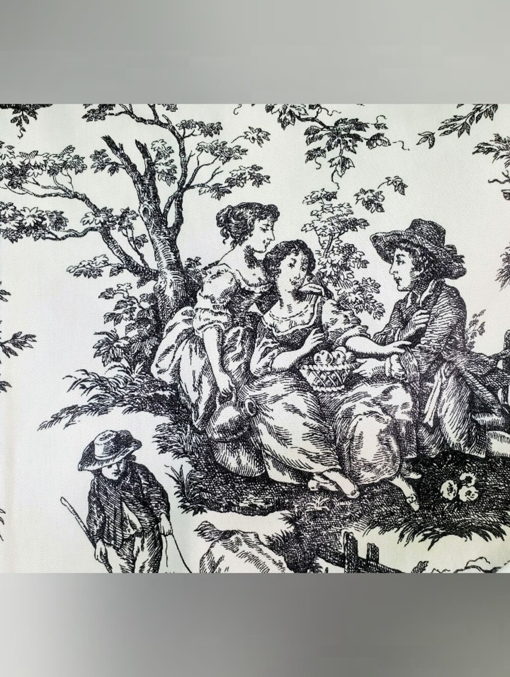 WAVERLY Toile Print Ascot Valance "Country Life" Set of Three 52" x 22" Cotton - Picture 4 of 6